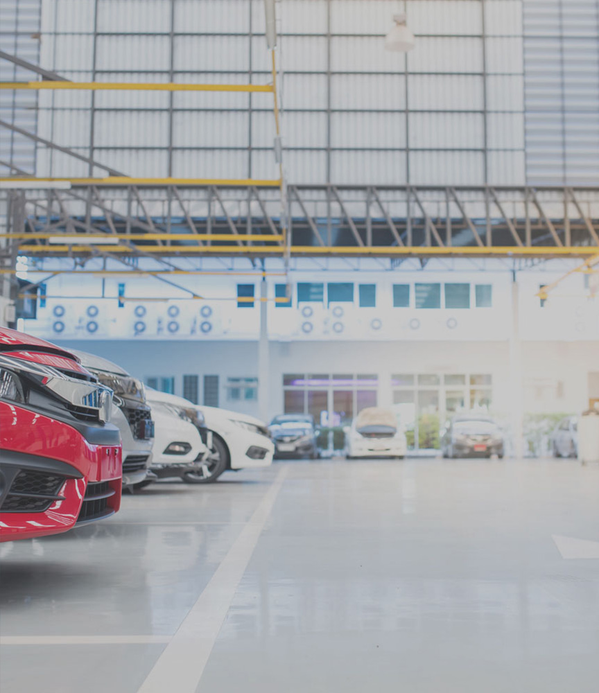 Pavimentazione industriale in resina per salone auto